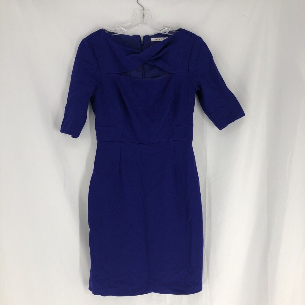 Trina Turk Royal Blue Romanova cutout keyhole neckline sheath Dress size 4